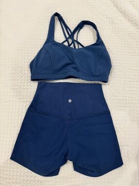 High-Waist Biker Shorts Shorts with Matching Sports Bra